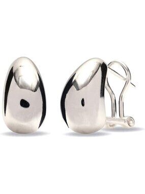 🆕 Women Silver Pierced Stud Earrings Sterling Medium Large Omega Back Jewelry